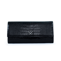 The Valentina Croc Clutch in Black - Stessa by Sarah