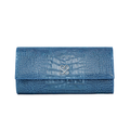 The Valentina Croc Clutch in Shadow Blue - Stessa by Sarah