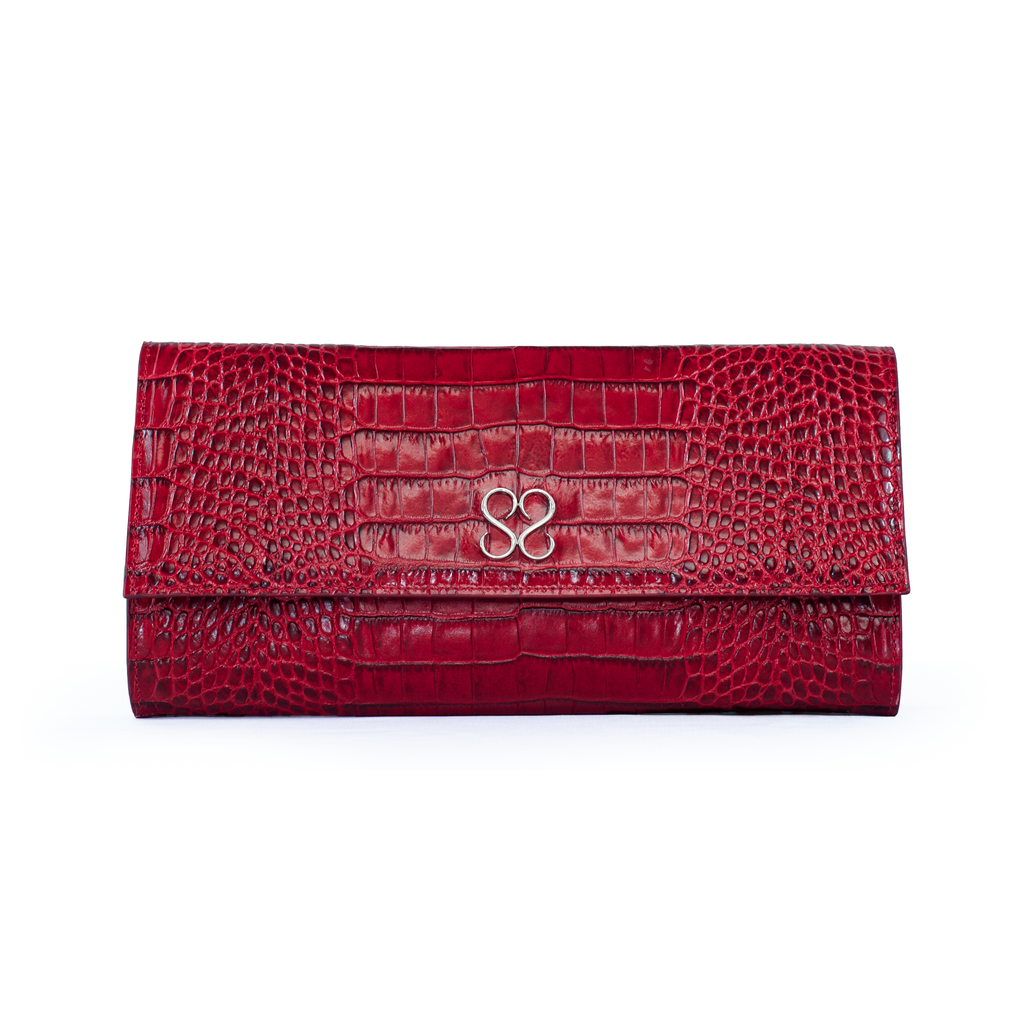 The Valentina Croc Set in Barbados Cherry - Stessa by Sarah