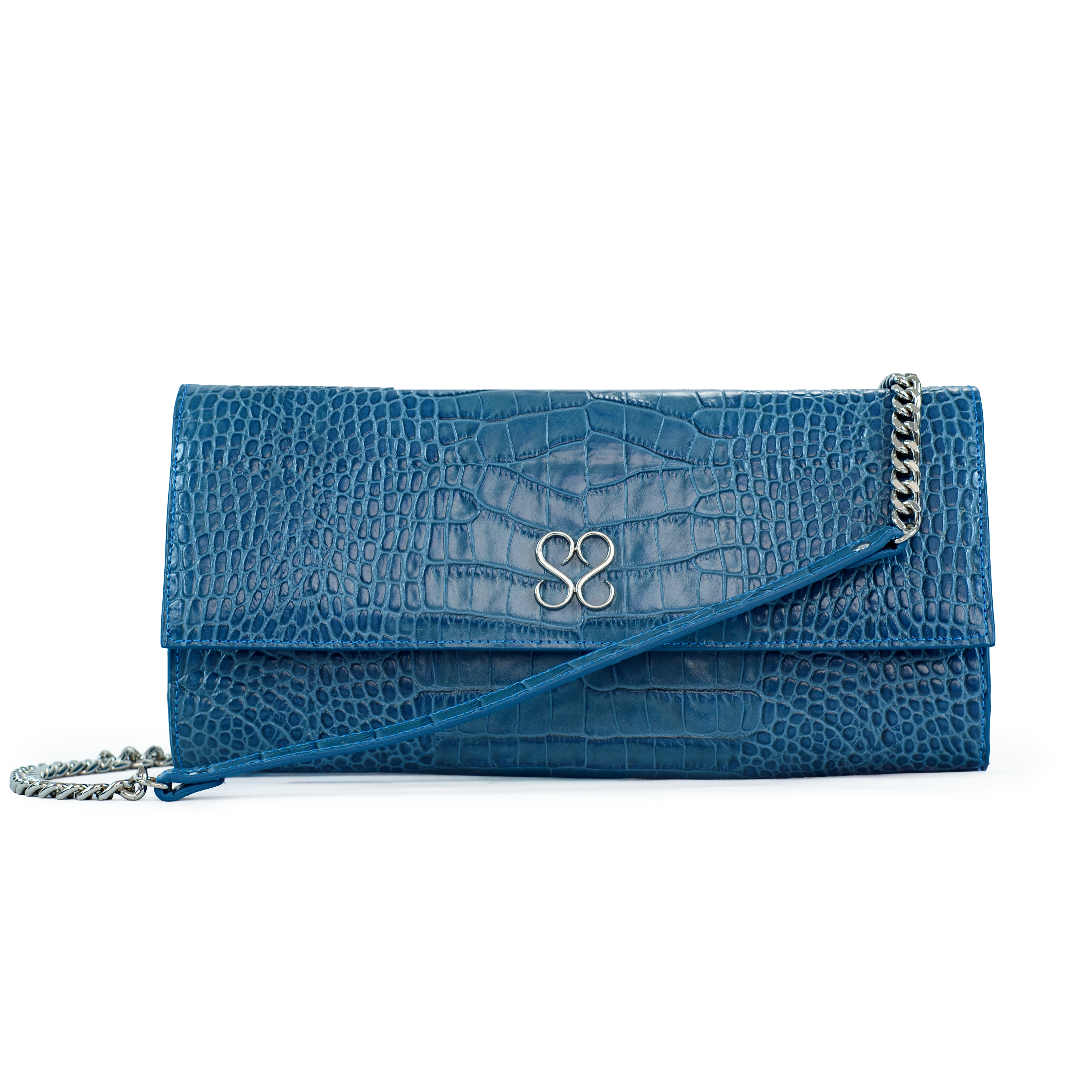 The Valentina Croc Set in Shadow Blue - Stessa by Sarah