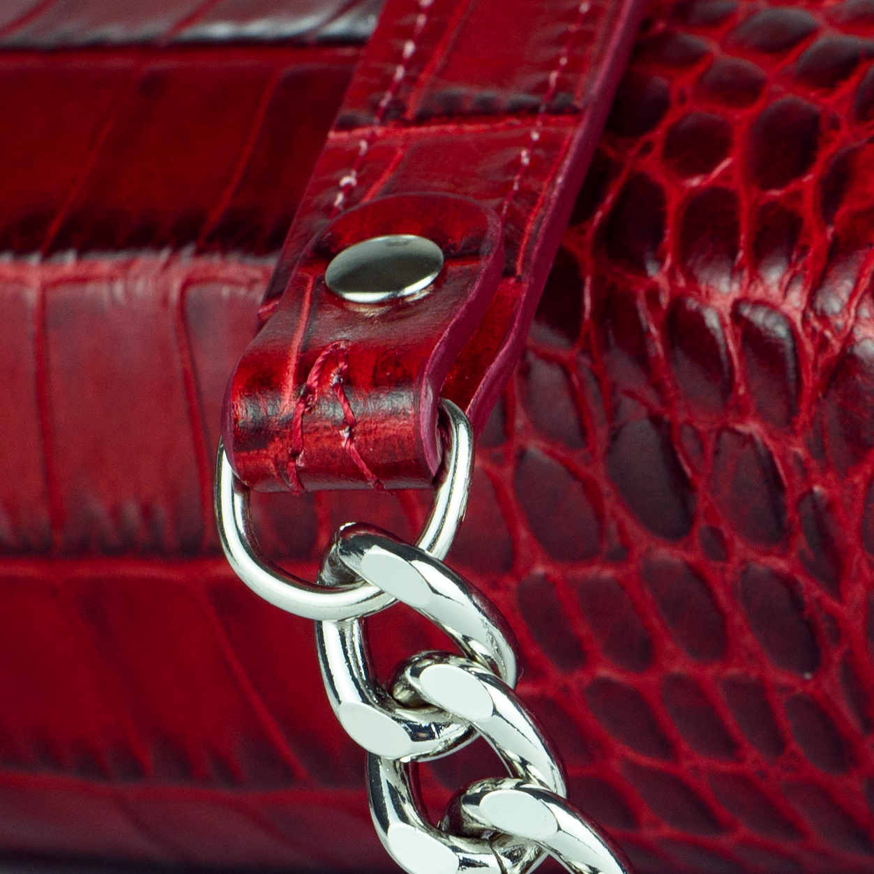 The Valentina Croc Clutch in Barbados Cherry - Stessa by Sarah