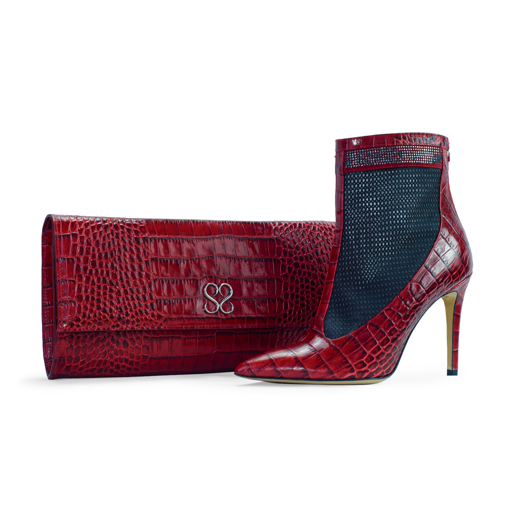 The Valentina Croc Set in Barbados Cherry - Stessa by Sarah