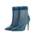 The Valentina Croc Mesh Boot in Shadow Blue - Stessa by Sarah