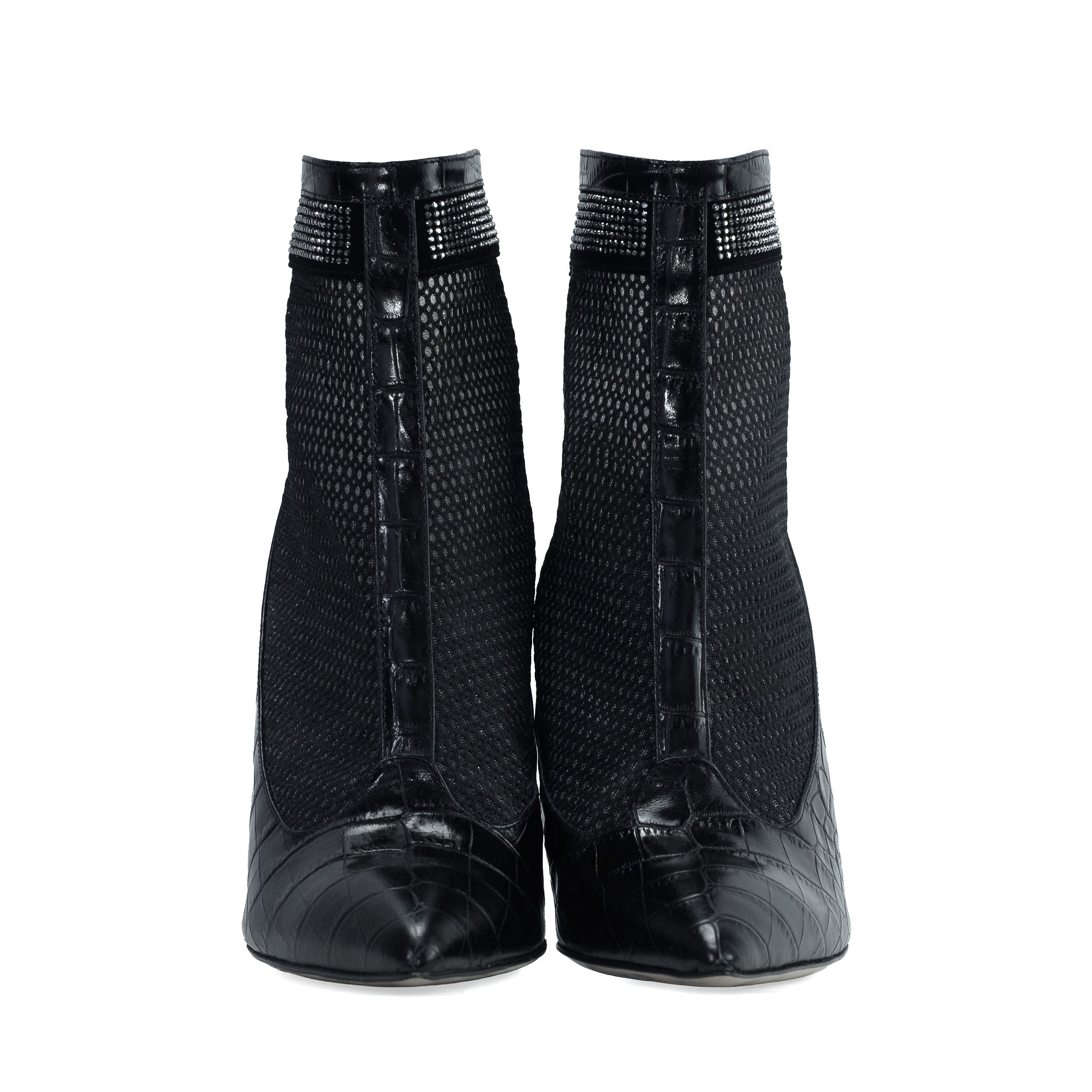 Valentina Croc Mesh Boot in Black - Stessa by Sarah