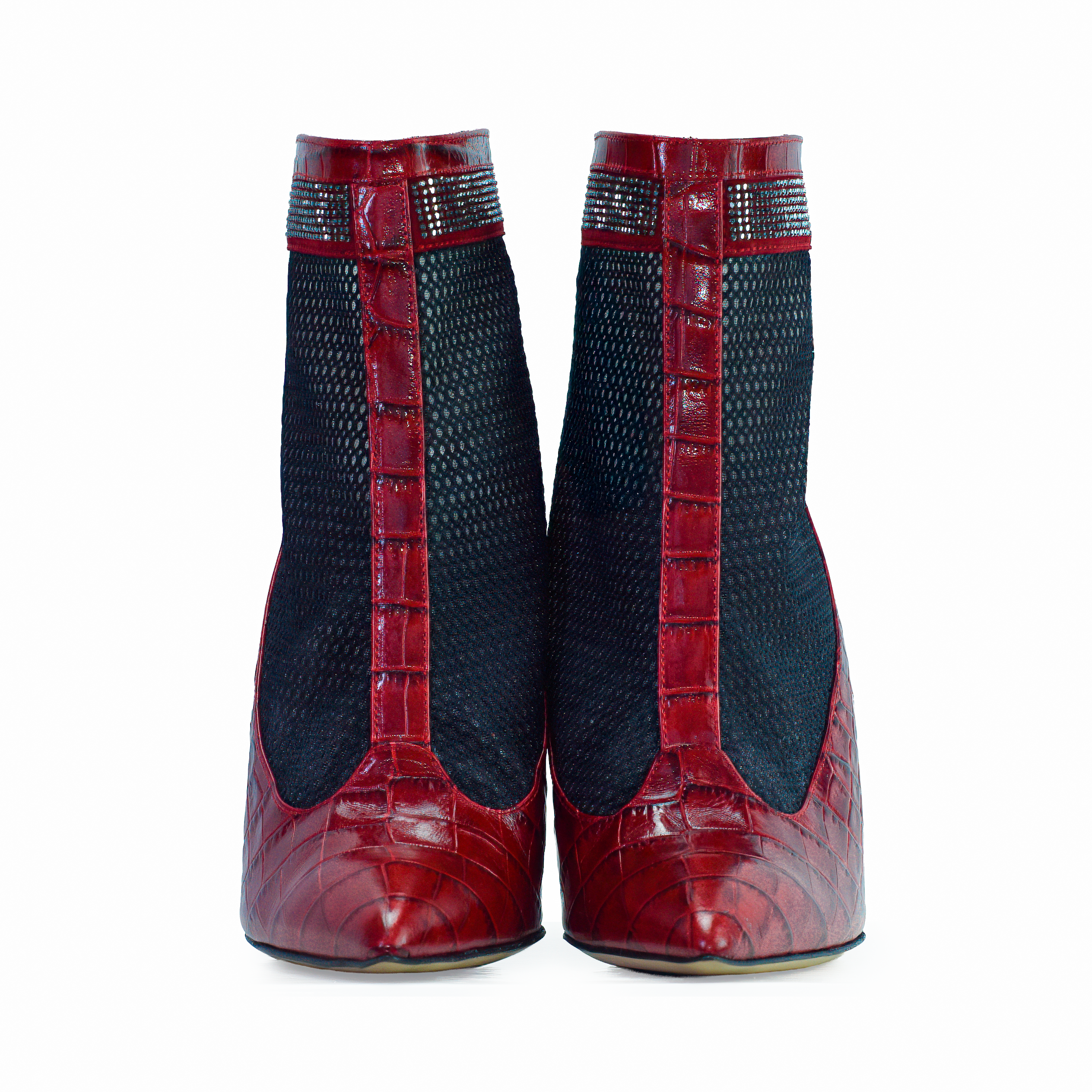 The Valentina Croc Mesh Boot in Barbados Cherry - Stessa by Sarah
