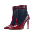 The Valentina Croc Mesh Boot in Barbados Cherry - Stessa by Sarah