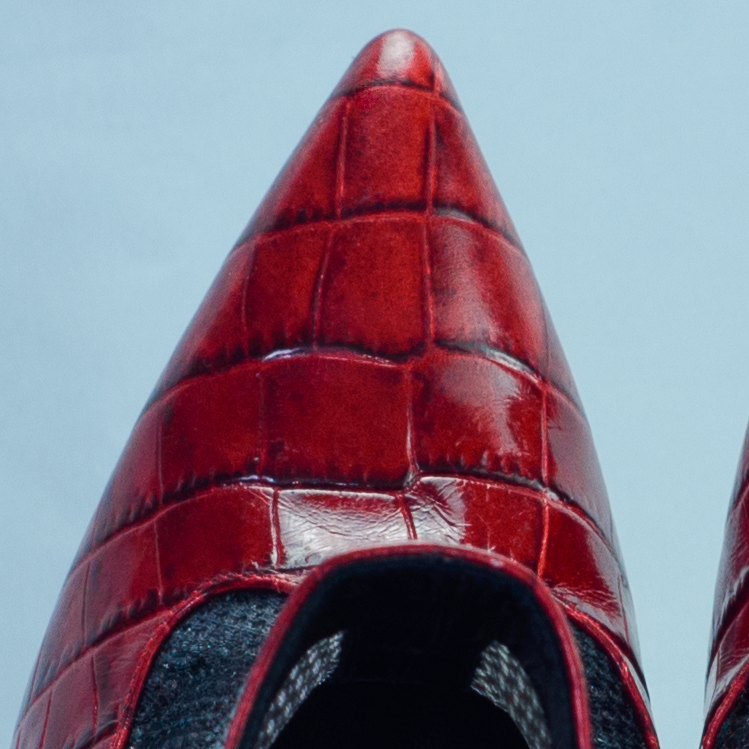 The Valentina Croc Mesh Boot in Barbados Cherry - Stessa by Sarah