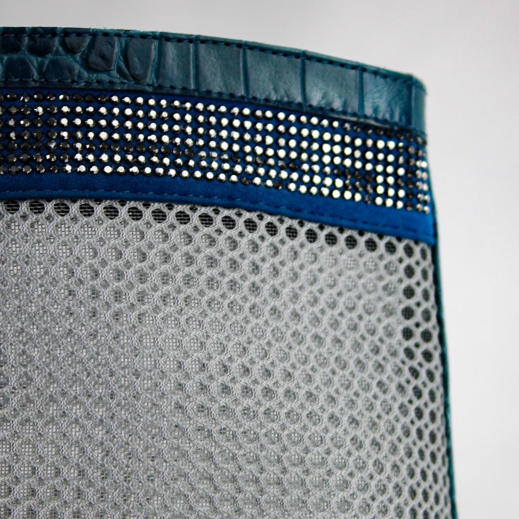 The Valentina Croc Mesh Boot in Shadow Blue - Stessa by Sarah