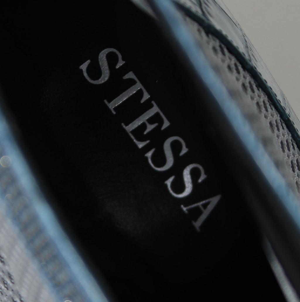 The Valentina Croc Mesh Boot in Shadow Blue - Stessa by Sarah