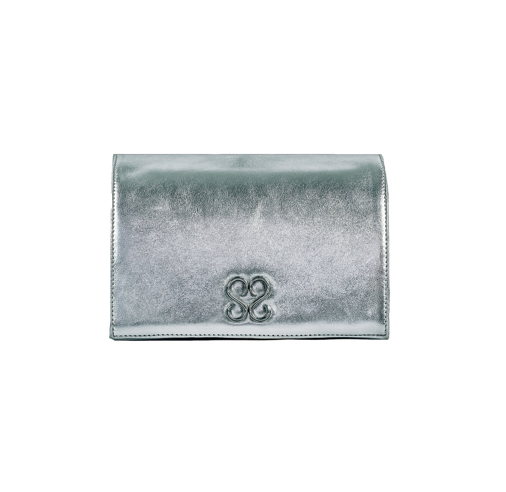 Molly Luxe Clutch in Silver - Stessa by Sarah