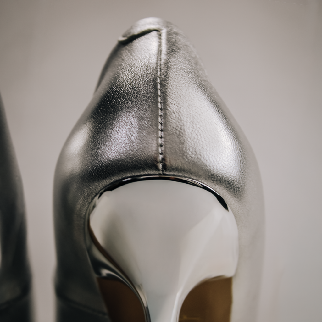 Molly Luxe Stiletto Pump in Silver - Stessa by Sarah