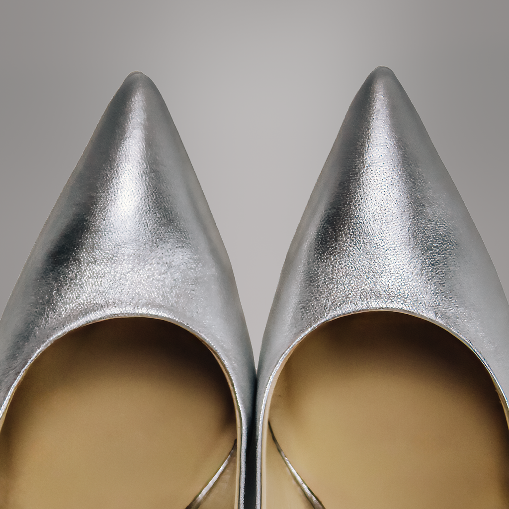Molly Luxe Stiletto Pump in Silver - Stessa by Sarah