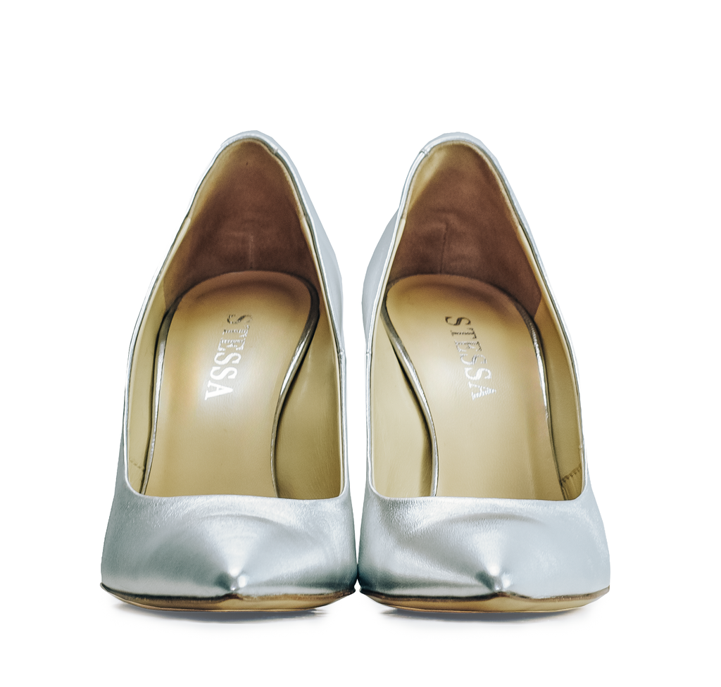 Molly Luxe Stiletto Pump in Silver - Stessa by Sarah