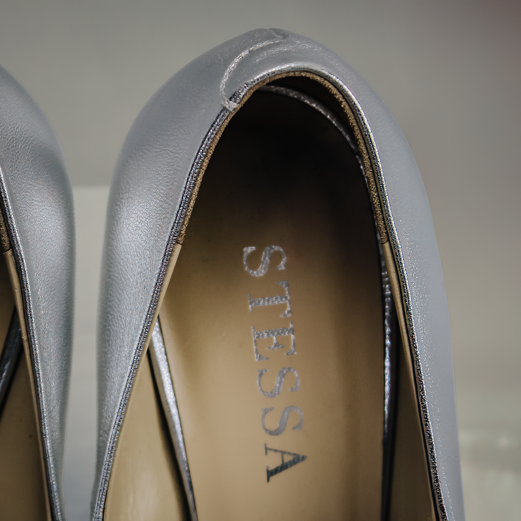 Molly Luxe Stiletto Pump in Silver - Stessa by Sarah