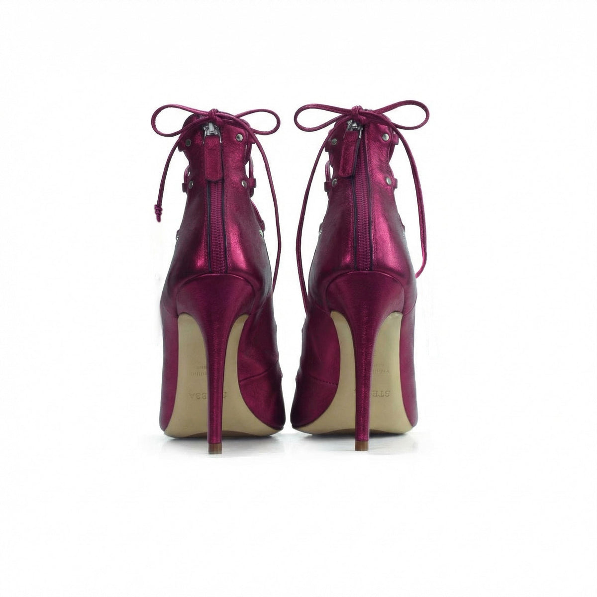 The Avalyn Lace up Sandal in Raspberry