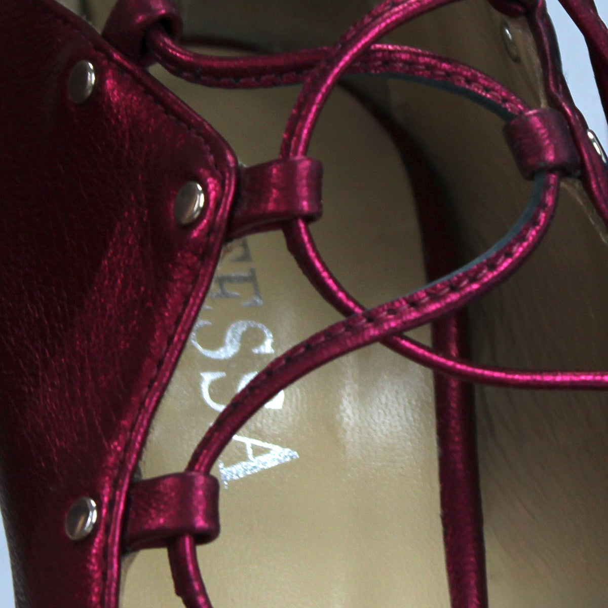 The Avalyn Lace up Sandal in Raspberry