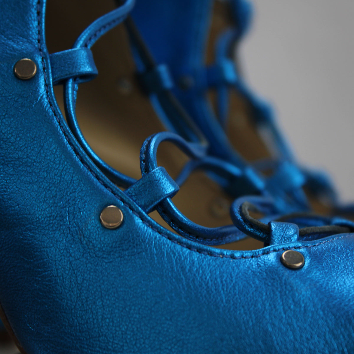 The Avalyn Lace up Sandal in Ocean Blue