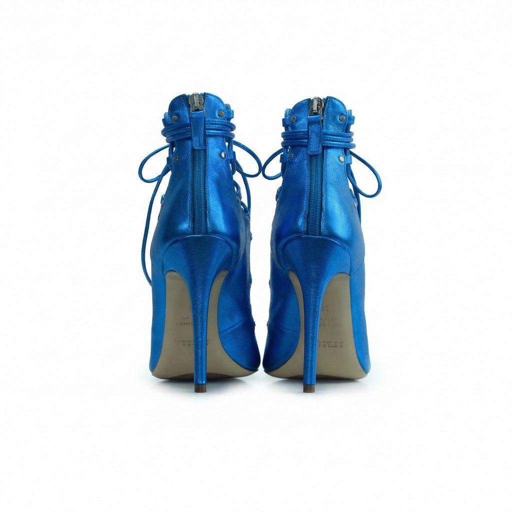 The Avalyn Lace up Sandal in Ocean Blue