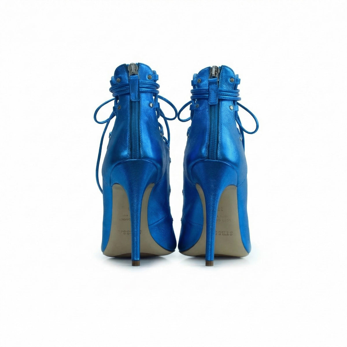 The Avalyn Lace up Sandal in Ocean Blue