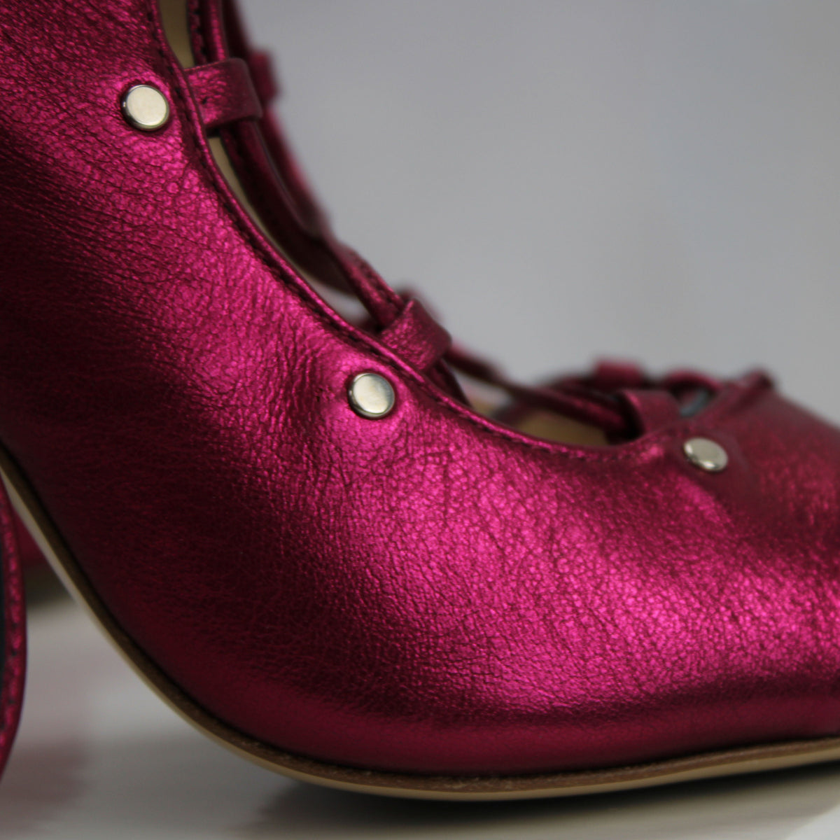 The Avalyn Lace up Sandal in Raspberry