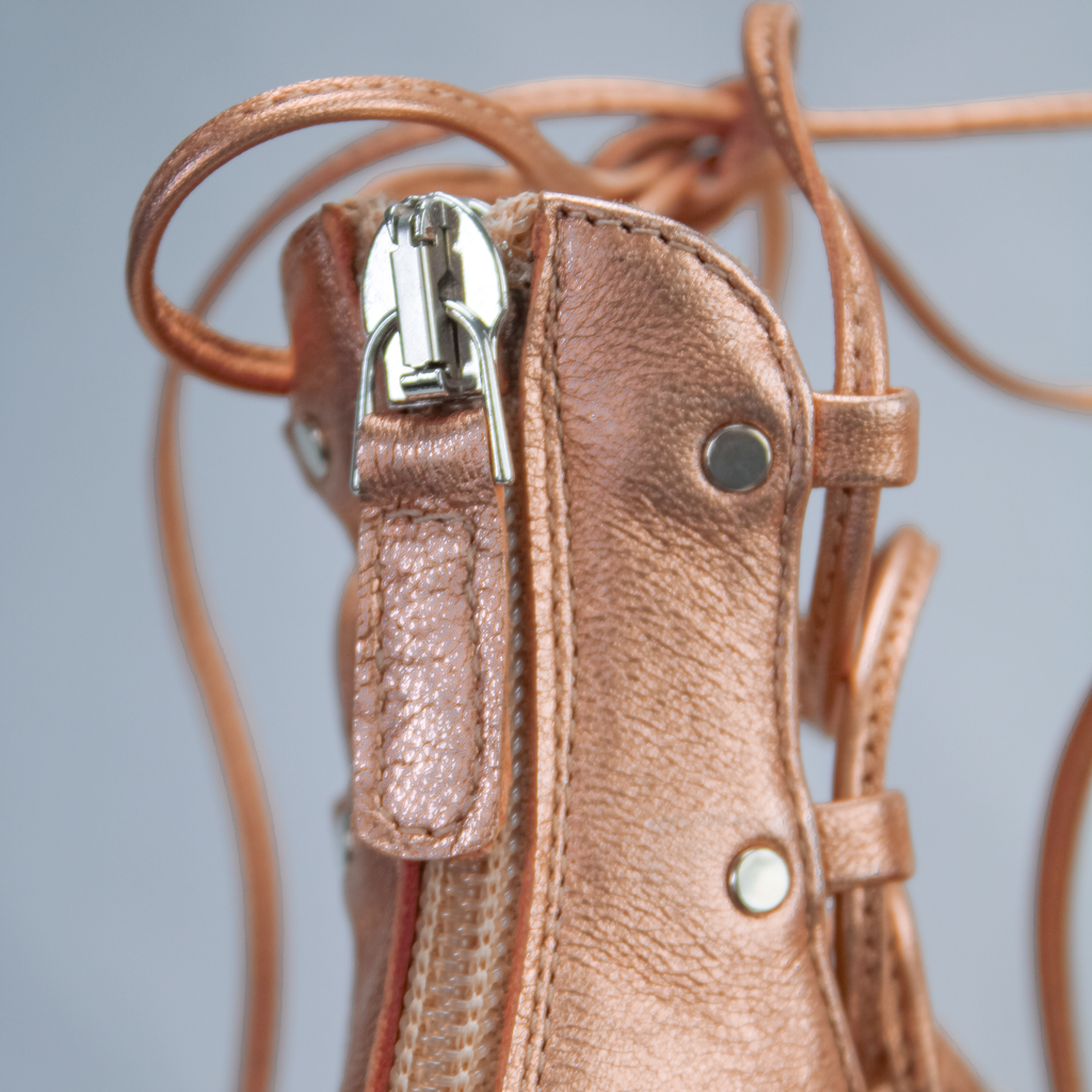 The Avalyn Lace up Sandal in Nude