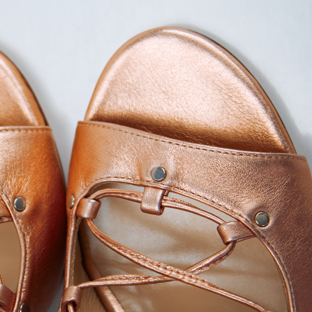 The Avalyn Lace up Sandal in Nude