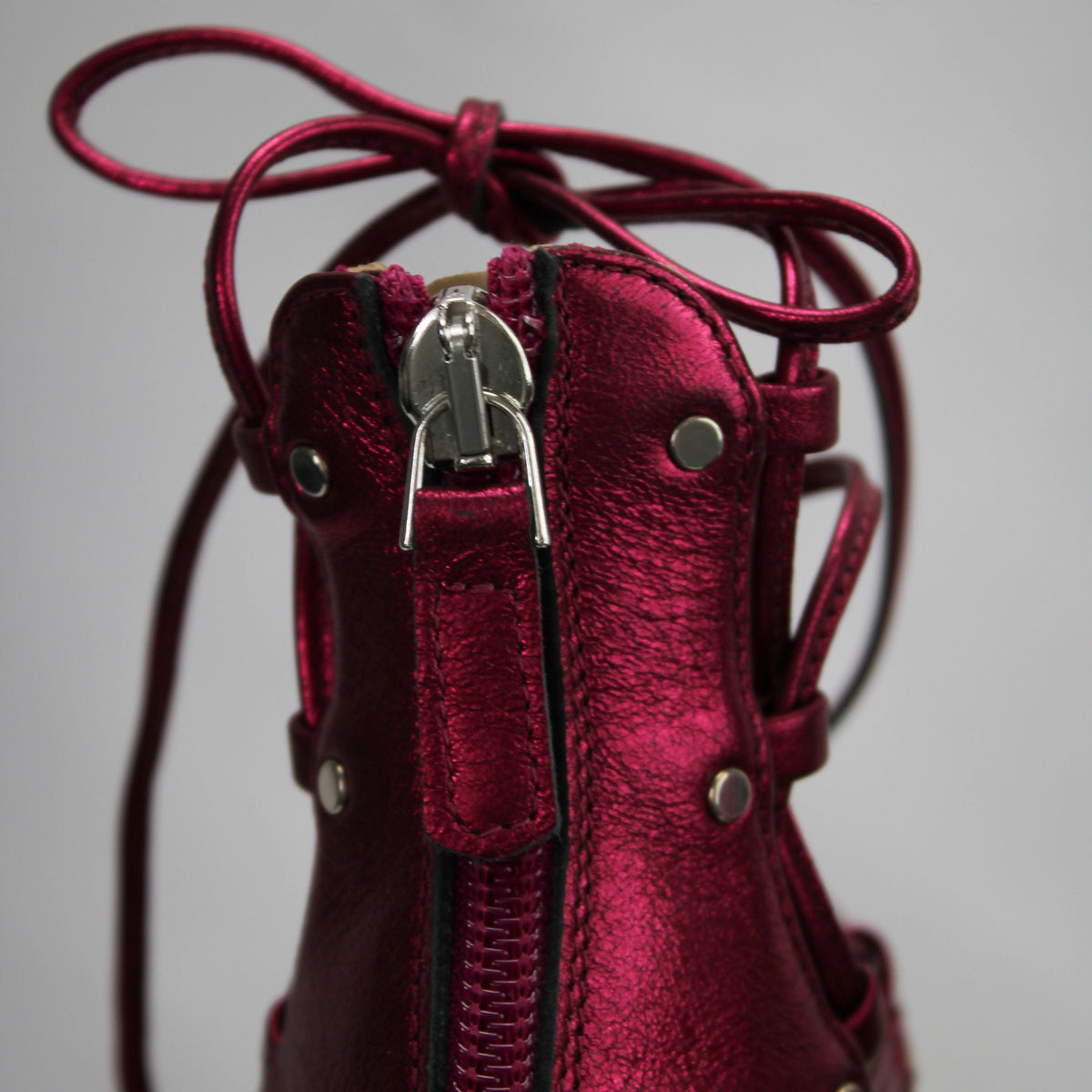 The Avalyn Lace up Sandal in Raspberry