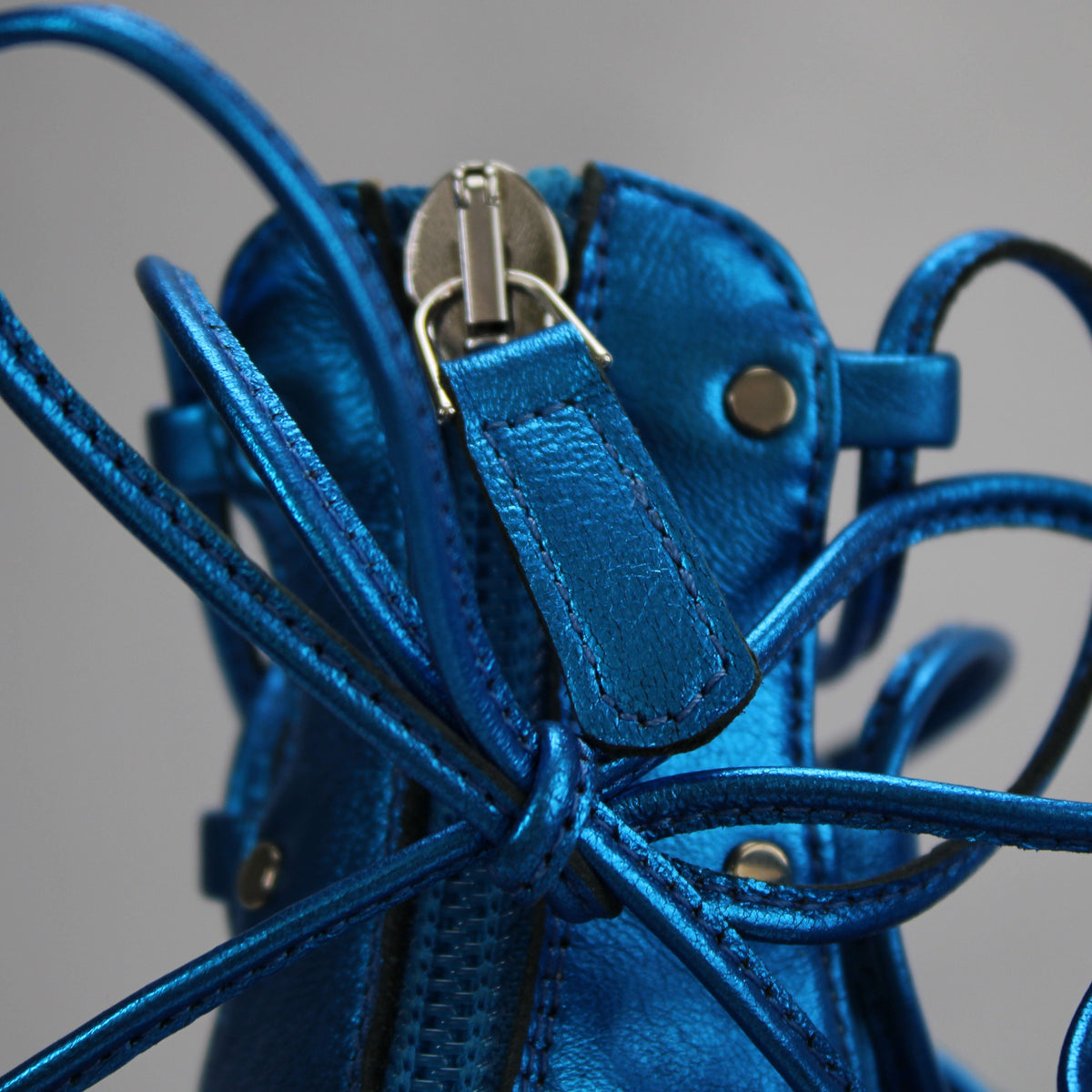 The Avalyn Lace up Sandal in Ocean Blue